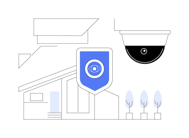 Vettore illustrazione vettoriale del concetto astratto di videosorveglianza