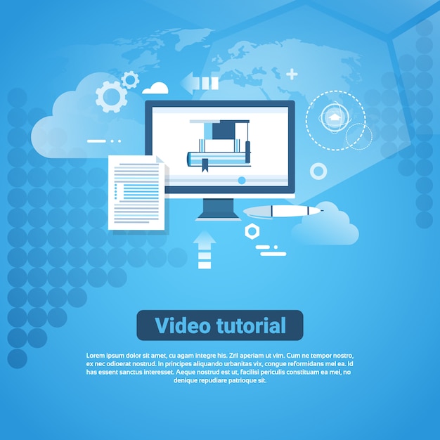 Video tutorial modello web banner con copia spazio