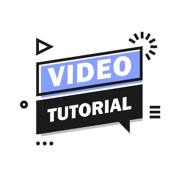 Video-tutorial vector pictogram. Webinar training online video-tutorial marketing platte media.