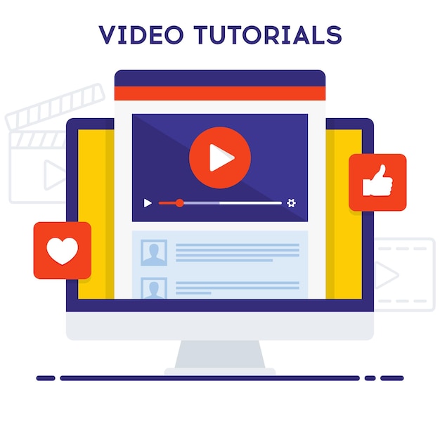 Video tutorials vector icon concept