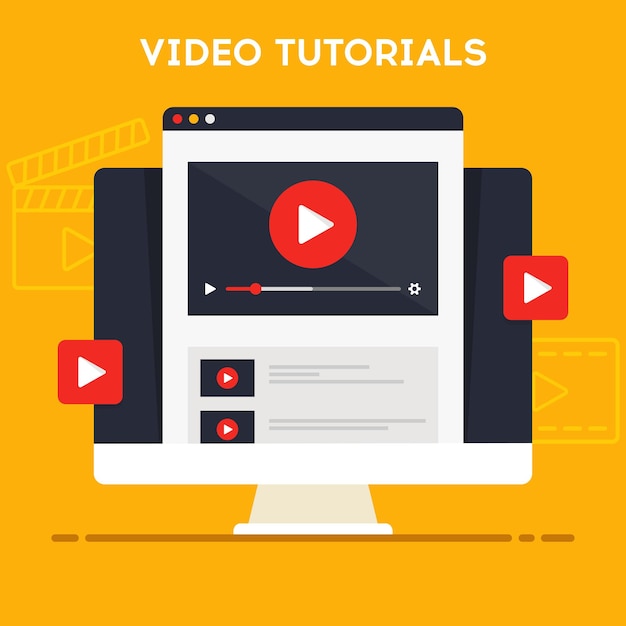 Video tutorials vector icon concept