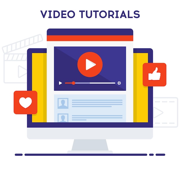 Video-tutorials vector pictogram concept