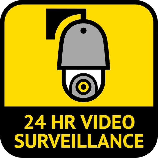 Vector videobewaking, vierkante cctv-label