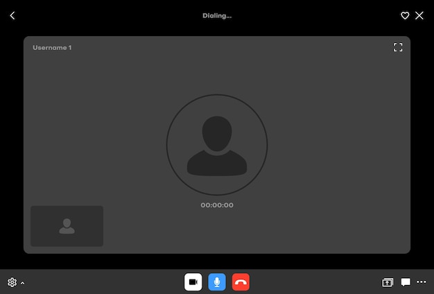 Vector videocall interface remote meeting app screen