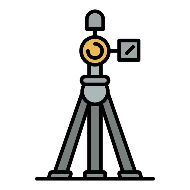 Videocamera op statief pictogram Overzicht videocamera op statief vector pictogram kleur plat geïsoleerd