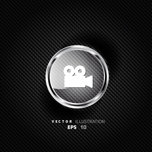 Vector videocamera web icon flat design