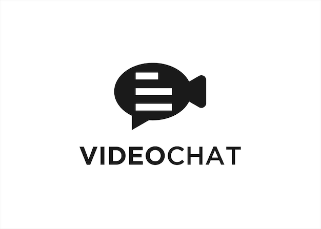 videochat logo ontwerp pictogram vector silhouet illustratie