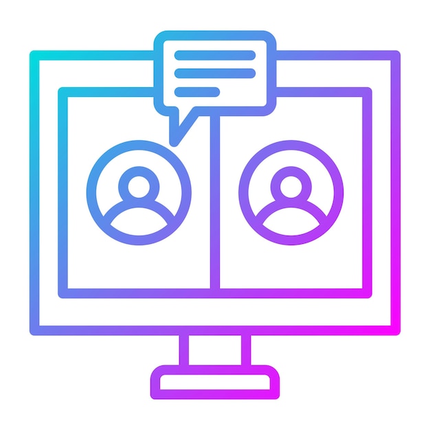 Videoconferentie vector icoon Kan worden gebruikt voor onderwijs iconen