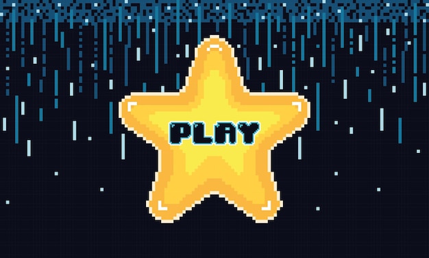 Videogame scenary Pixelated startup star Vector