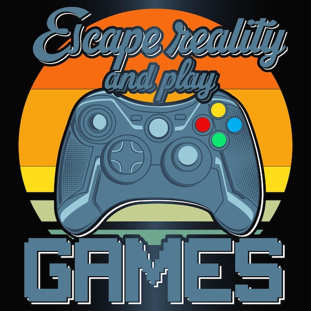 Videogame t-shirt en kleding trendy ontwerpvector