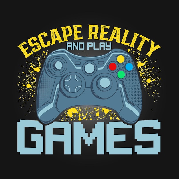 Videogame tshirt ontwerp vectorillustratie