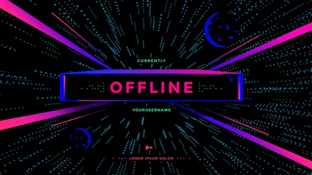 Videogamestreaming op offline scherm. Games tonen kanaalpagina. Vector illustratie.