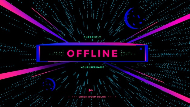 Videogamestreaming op offline scherm. Games tonen kanaalpagina. Vector illustratie.