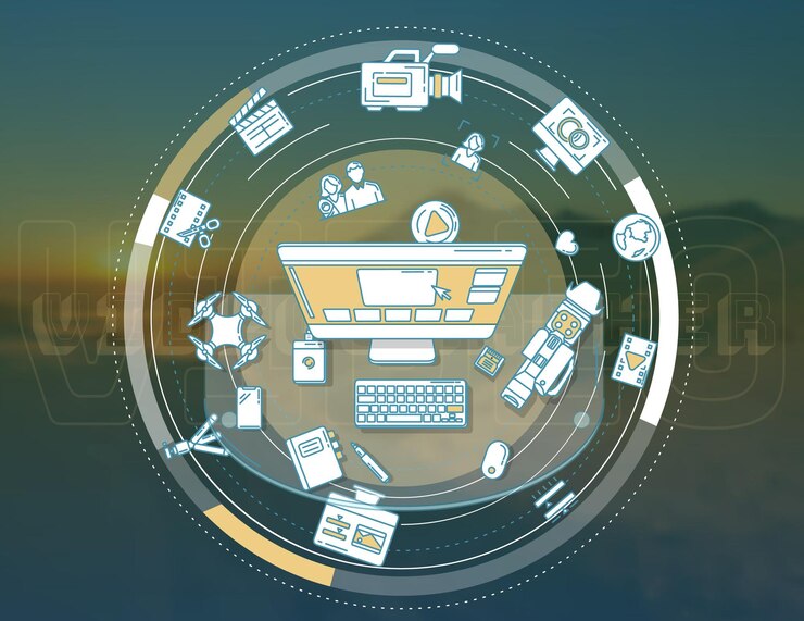Vector videographer profession detailed illustration for promotional poster