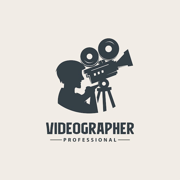 Videographer vintage logo design for movie studio and cinema production