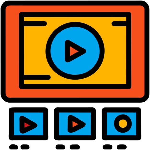 videos icon colored outline