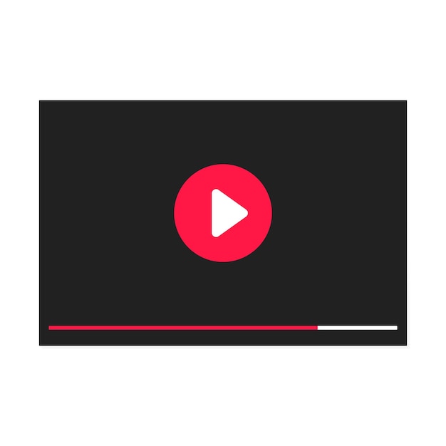 Videospeler platte stijl ontwerp icoon teken geïsoleerd op witte achtergrond Web sjabloon concept