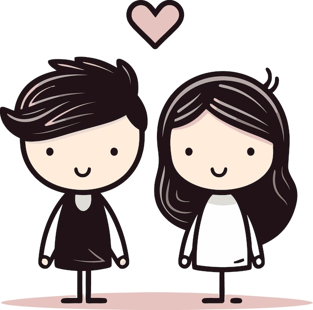 Vector vidly geïllustreerd love couple vector graphics digitale romance couple vector illustratie