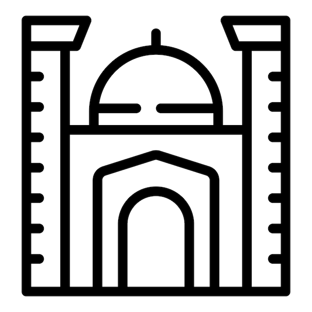 Vienna cultural hub icon outline vector Iconic historical buildings