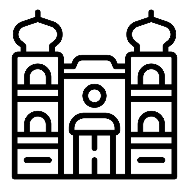 Vienna sightseeing icon outline vector Traditional edifice exploration