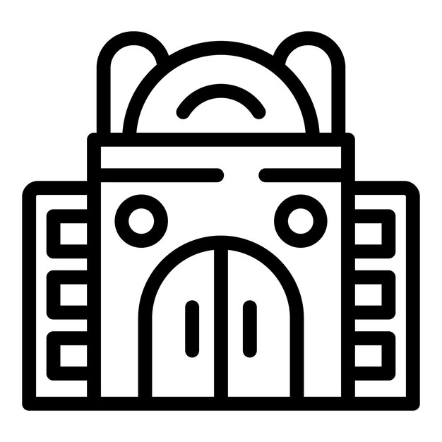 Vector viennese mansion icon outline vector traditional cultural treasure