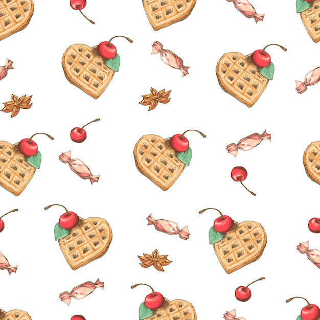 Viennese wafers seamless pattern