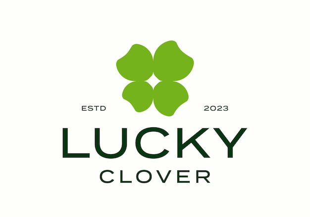 Vier blad klaver shamrock logo icoon vectorontwerp