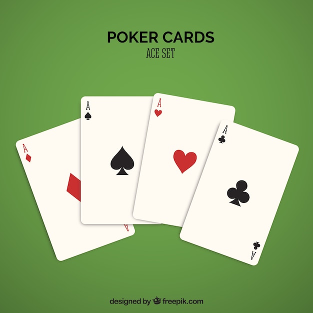 Vector vier casino kaarten in rood en zwart