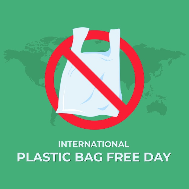 Vier de Internationale Dag van de Plastic Zakken op 3 juli met plastic zakken in het rode kruis