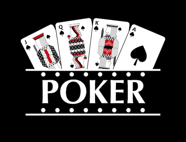 Vier het spelen spade kaarten poker banner