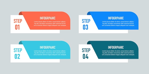 Vier infographics element sjabloon