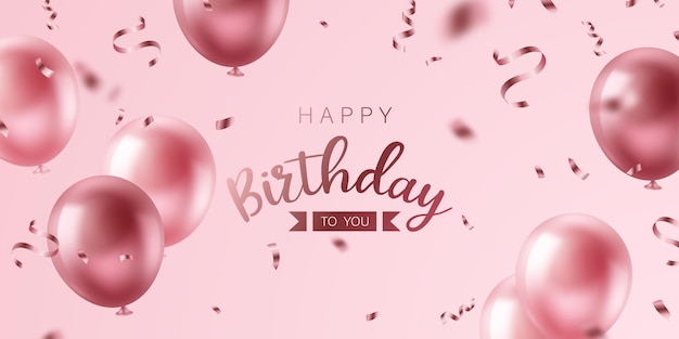 Vier je verjaardag op de achtergrond met prachtige ballonnen vector illustratie