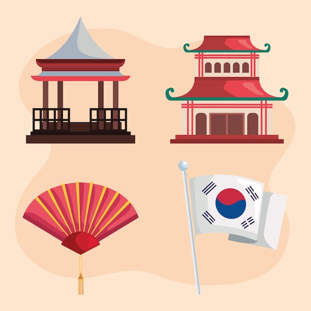 Vier korea cultuur iconen