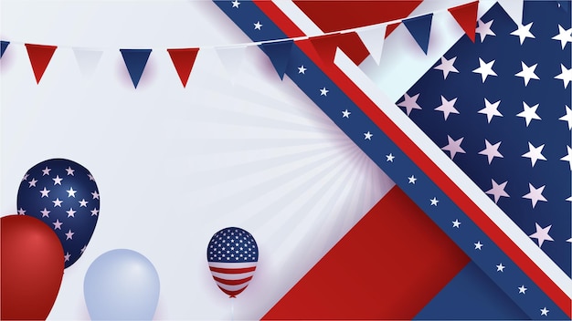 Vier onafhankelijkheidsdag amerikaanse rode en blauwe ontwerpachtergrond