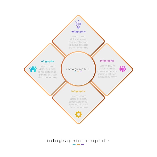 Vier optie gradiënt zakelijk infographic diagram en presentatieontwerp