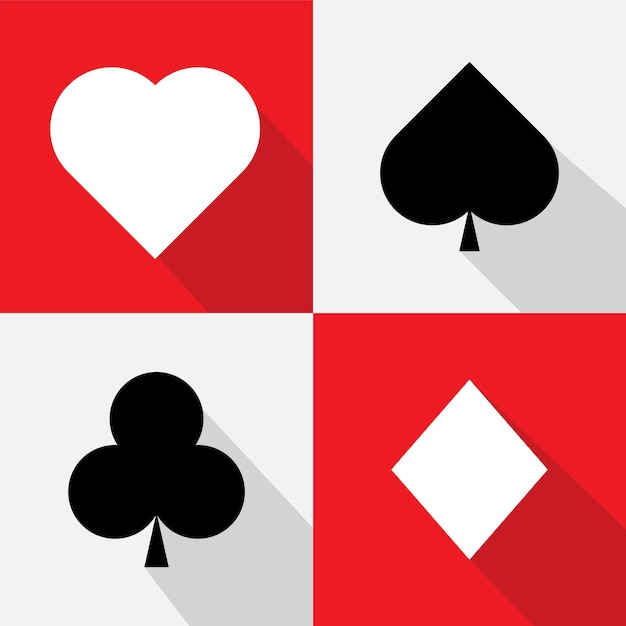 Vector vier pokerkaarten van dezelfde kleur symbolen vector illustratie