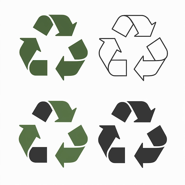 Vector vier recyclingsymbolen