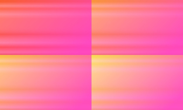 vier sets horizontale achtergrond glanzend eenvoudig modern en kleur roze geel oranje rood