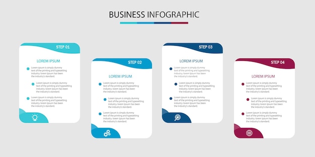 Vier stappen bedrijfsinfographics