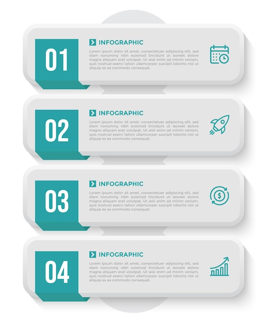 Vier stappen business infographic template