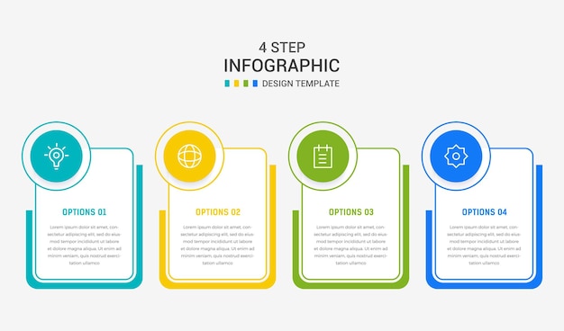 Vier stappen Infographic element ontwerp Vector sjabloon voor presentatie proces diagram en presentaties stap workflow lay-out banner flowchart info grafische vector illustratie