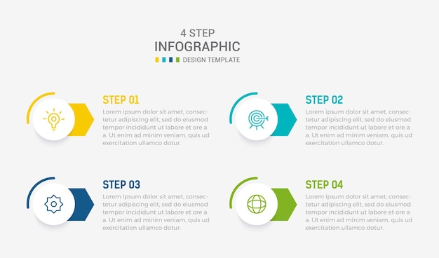 Vier stappen Infographic element ontwerp Vector sjabloon voor presentatie proces diagram en presentaties stap workflow lay-out banner flowchart info grafische vector illustratie