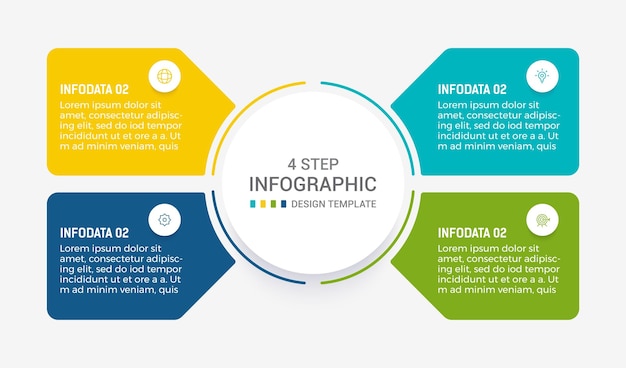 Vier stappen Infographic element ontwerp Vector sjabloon voor presentatie proces diagram en presentaties stap workflow lay-out banner flowchart info grafische vector illustratie