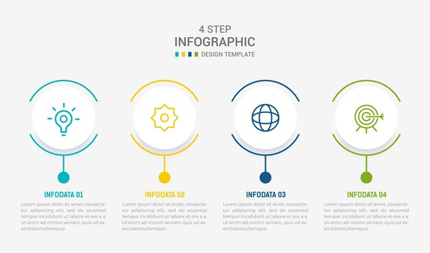 Vier stappen Infographic element ontwerp Vector sjabloon voor presentatie proces diagram en presentaties stap workflow lay-out banner flowchart info grafische vector illustratie