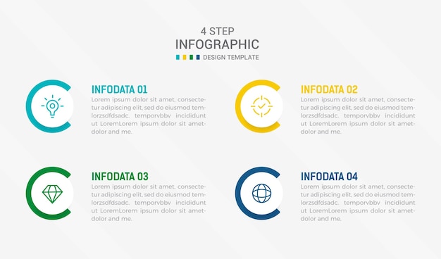 Vier stappen Infographic element ontwerp Vector sjabloon voor presentatie proces diagram en presentaties stap workflow lay-out banner flowchart info grafische vector illustratie