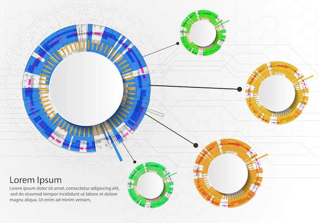 Vier stappen infographics met cirkels