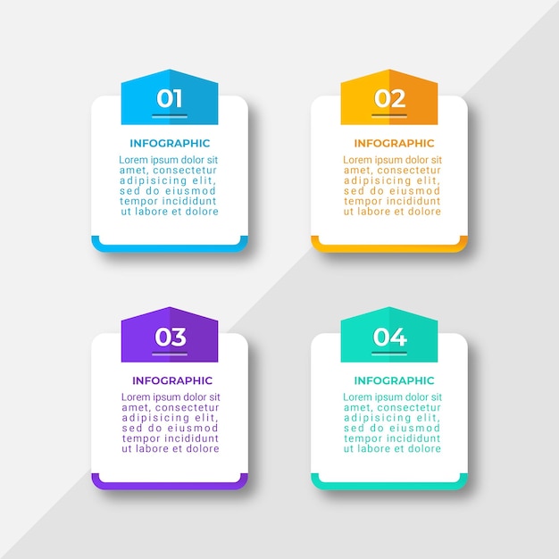 vier stappen modern zakelijk infographic sjabloonontwerp voor informatiegrafiek