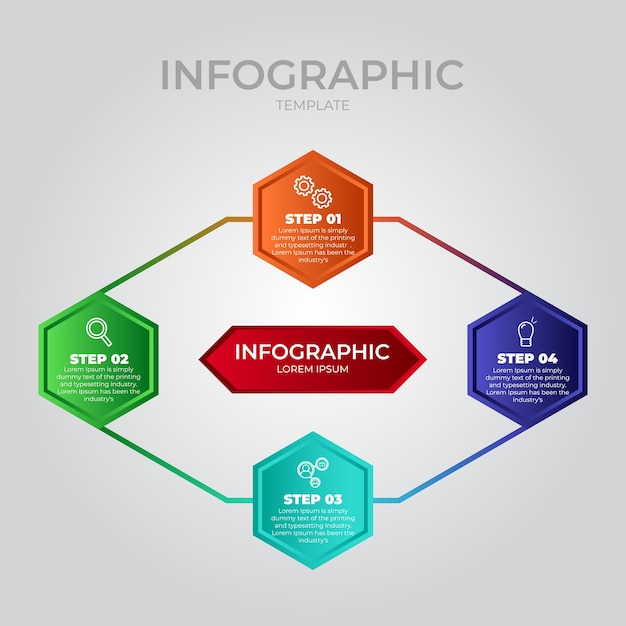 Vier stappen moderne aansluitende infographic sjabloon vectorillustratie
