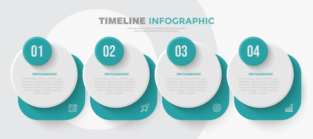 Vector vier stappen zakelijke infographic sjabloon