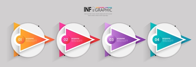 Vier stappen zakelijke infographic sjabloon